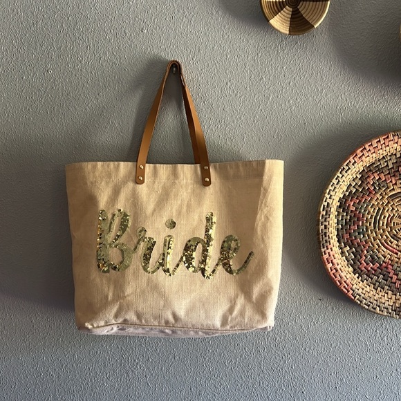 Mud Pie Bride canvas tote - Picture 1 of 3